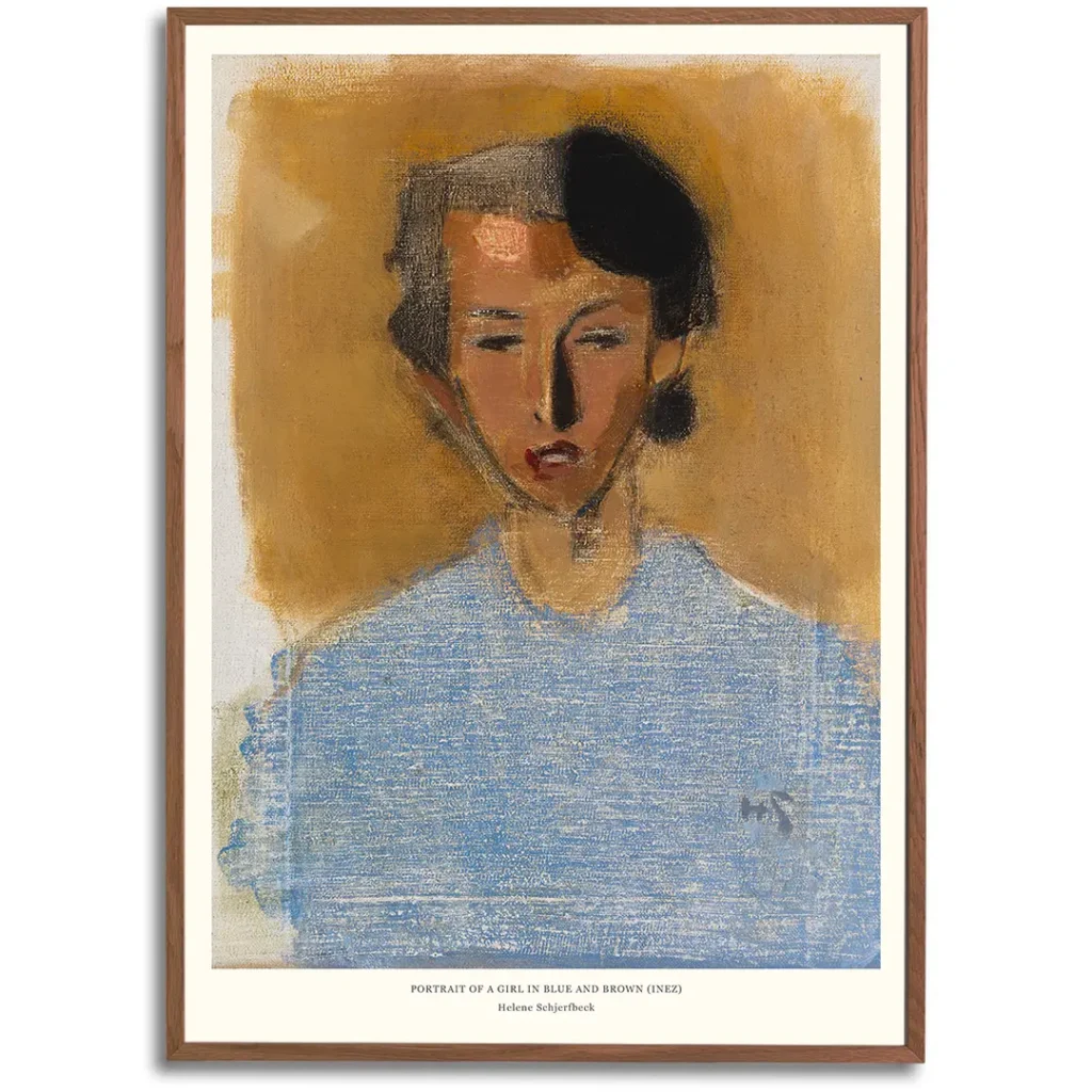 Portrait of a Girl in Blue and Brown (Inez) by Helene Schjerfbeck