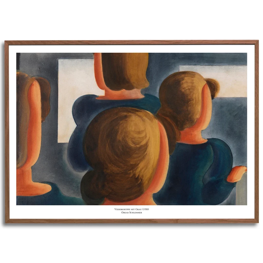 Vierergruppe mit Grau Poster by Oskar Schlemmer