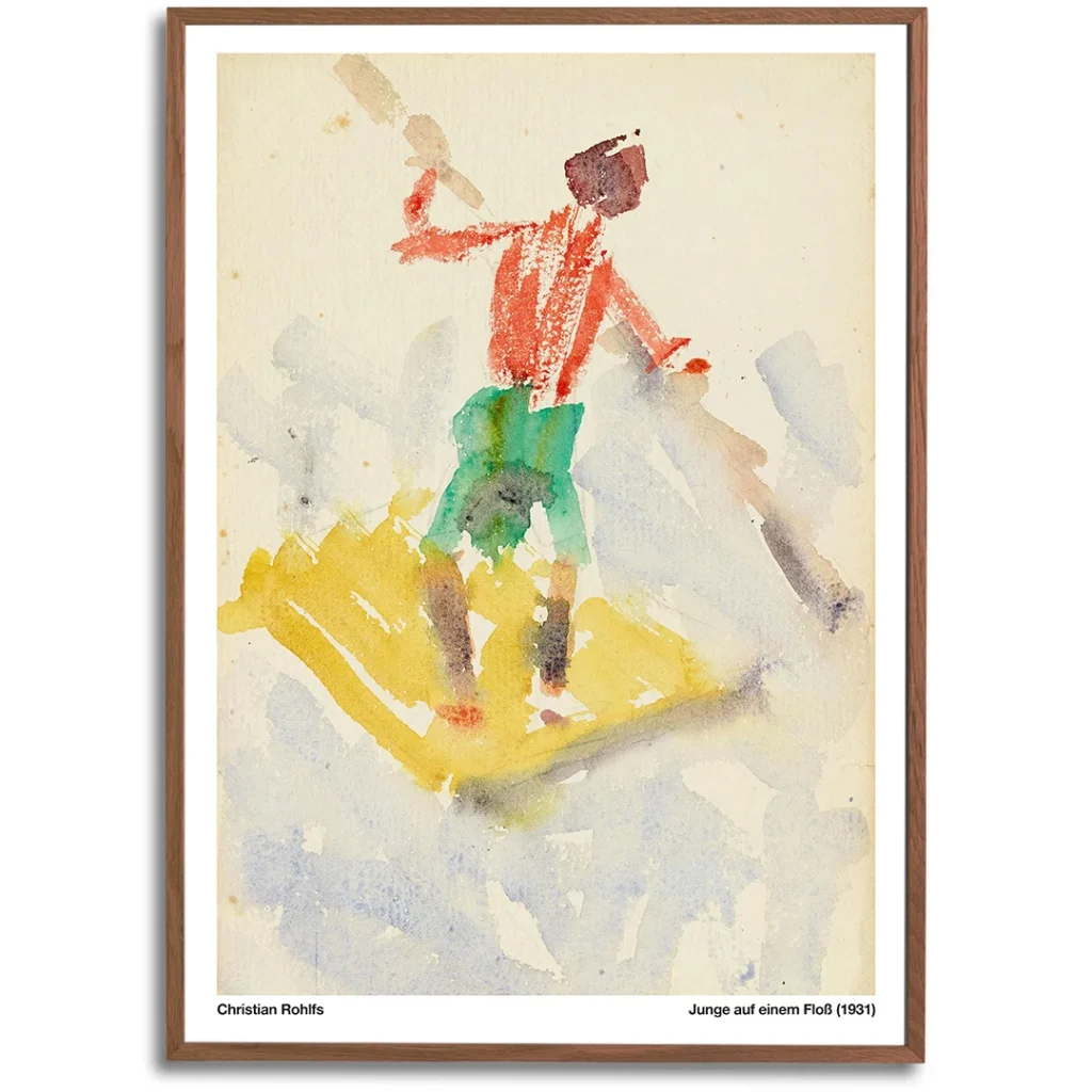 Junge auf einem Floß by Christian Rohlfs